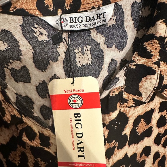 NWT Big Dart Leopard blouse XXL - Picture 5 of 6